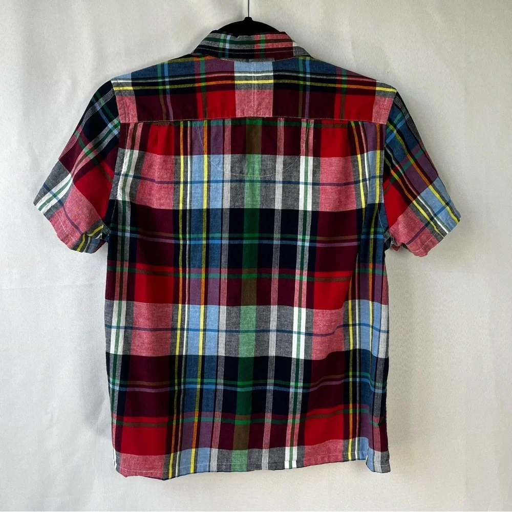 Polo Ralph Lauren Boy's L(14-15) Madras Plaid Button Down Short Sleeve Shirt